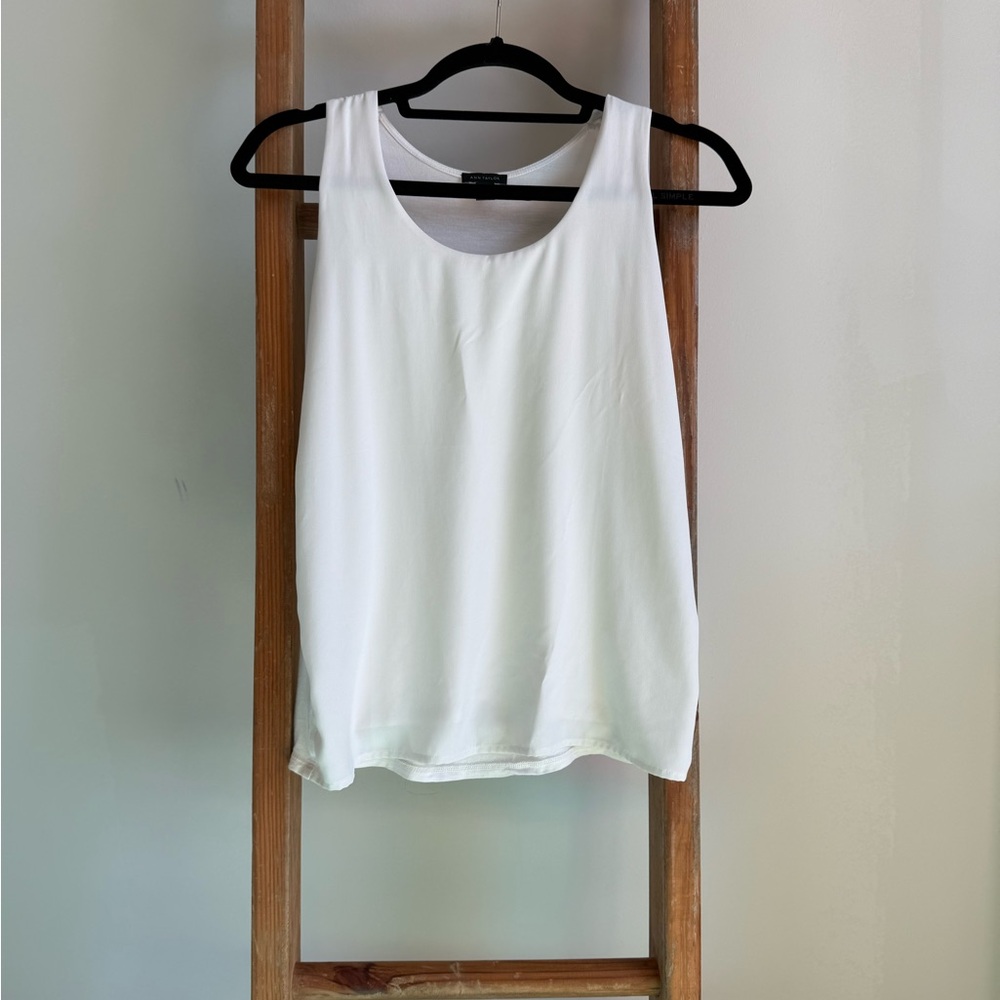 Ann Taylor Mixed‑Material Sleeveless Top – XS